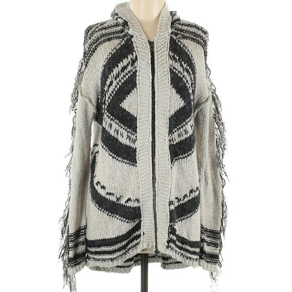 Free People Show Me The Way Geo Fringe XS Cardigan Sweater - Picture 2 of 10
